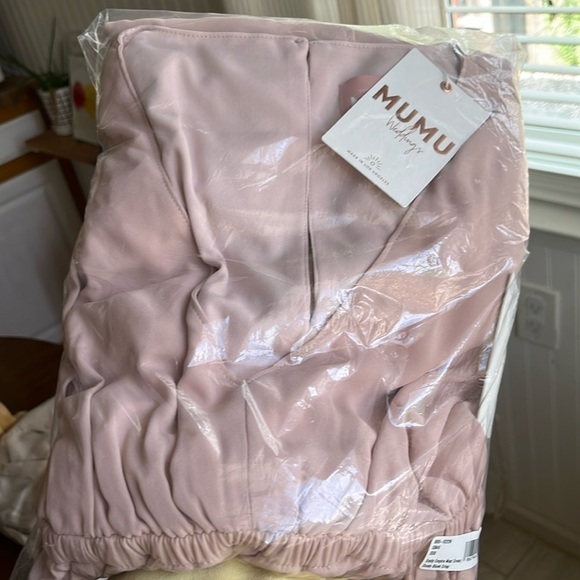 SHOW ME YOUR MUMU EMILY EMPIRE MAXI DRESS DUSTY BLUSH CRISP XXS - Picture 4 of 6